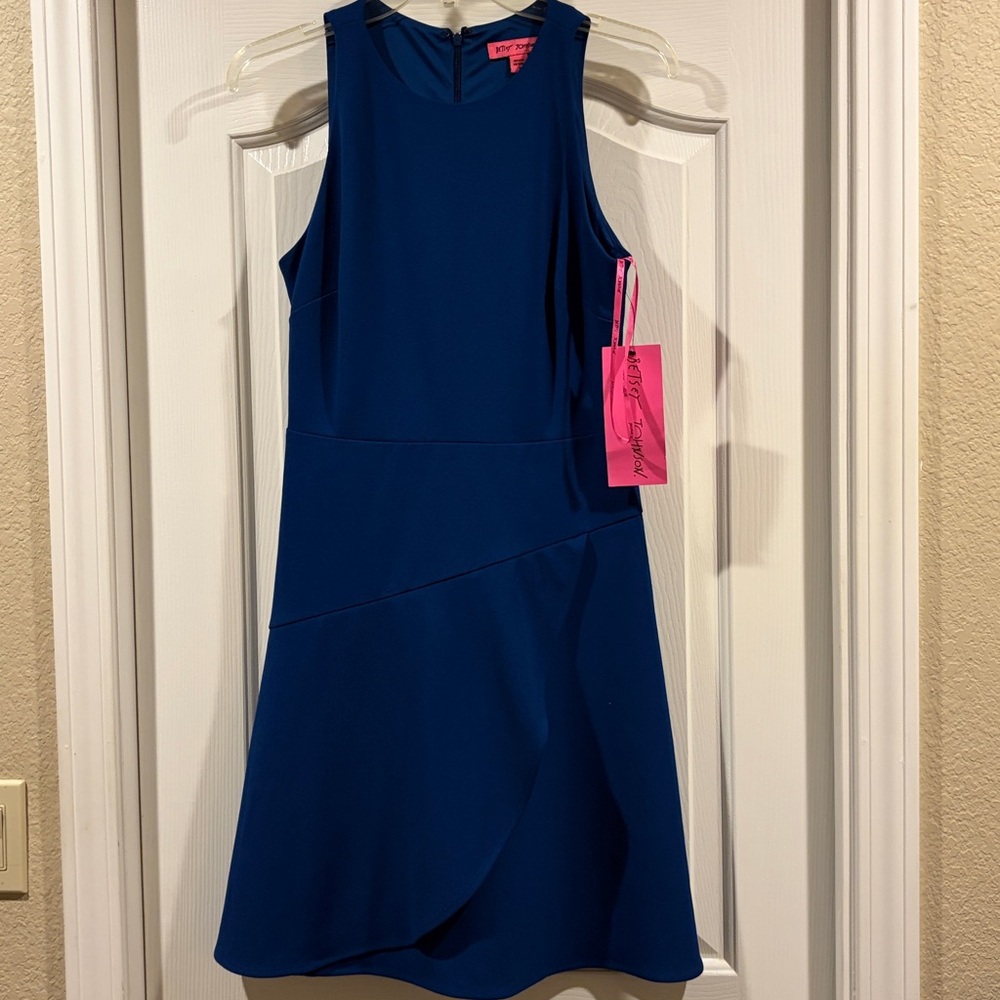 Betsey Johnson Asymmetrical Blue Dress NWT size 4 - Picture 3 of 6